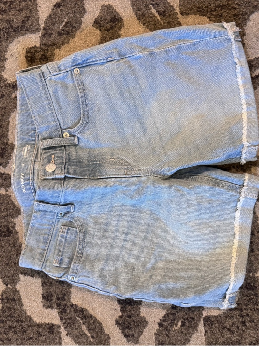 Old Navy Light Blue Denim Women's Shorts with Frayed Hem